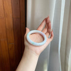 细糯冰淡椿彩翡翠平安镯（56.5mm）（yc283244）