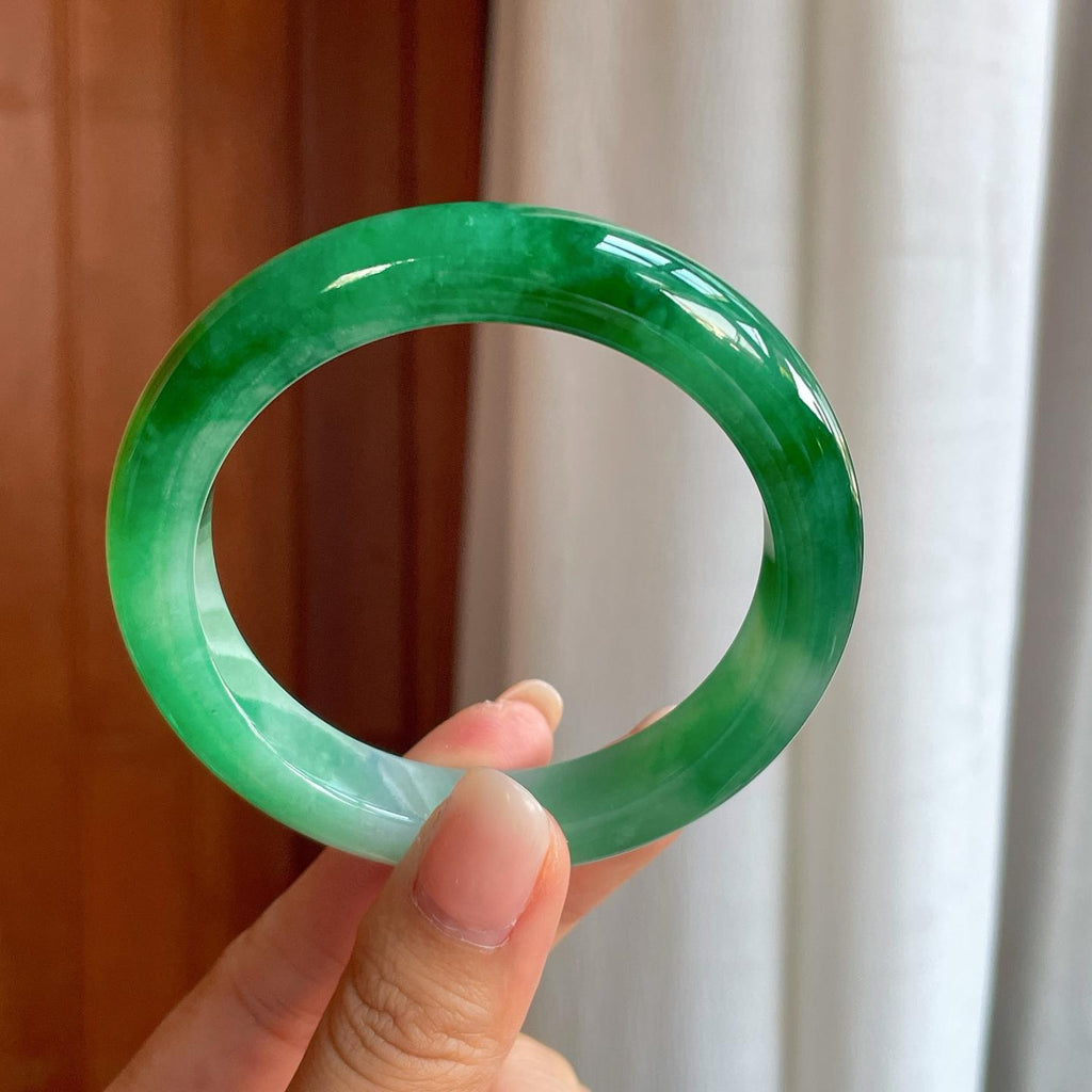 糯冰满圈辣色翡翠平安镯（57.5mm）（yc400197）