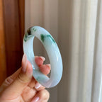 糯冰飘花翡翠平安镯（54.2mm）（yc277406）