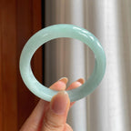 糯冰晴底翡翠平安镯（52.4mm)（yc369051）