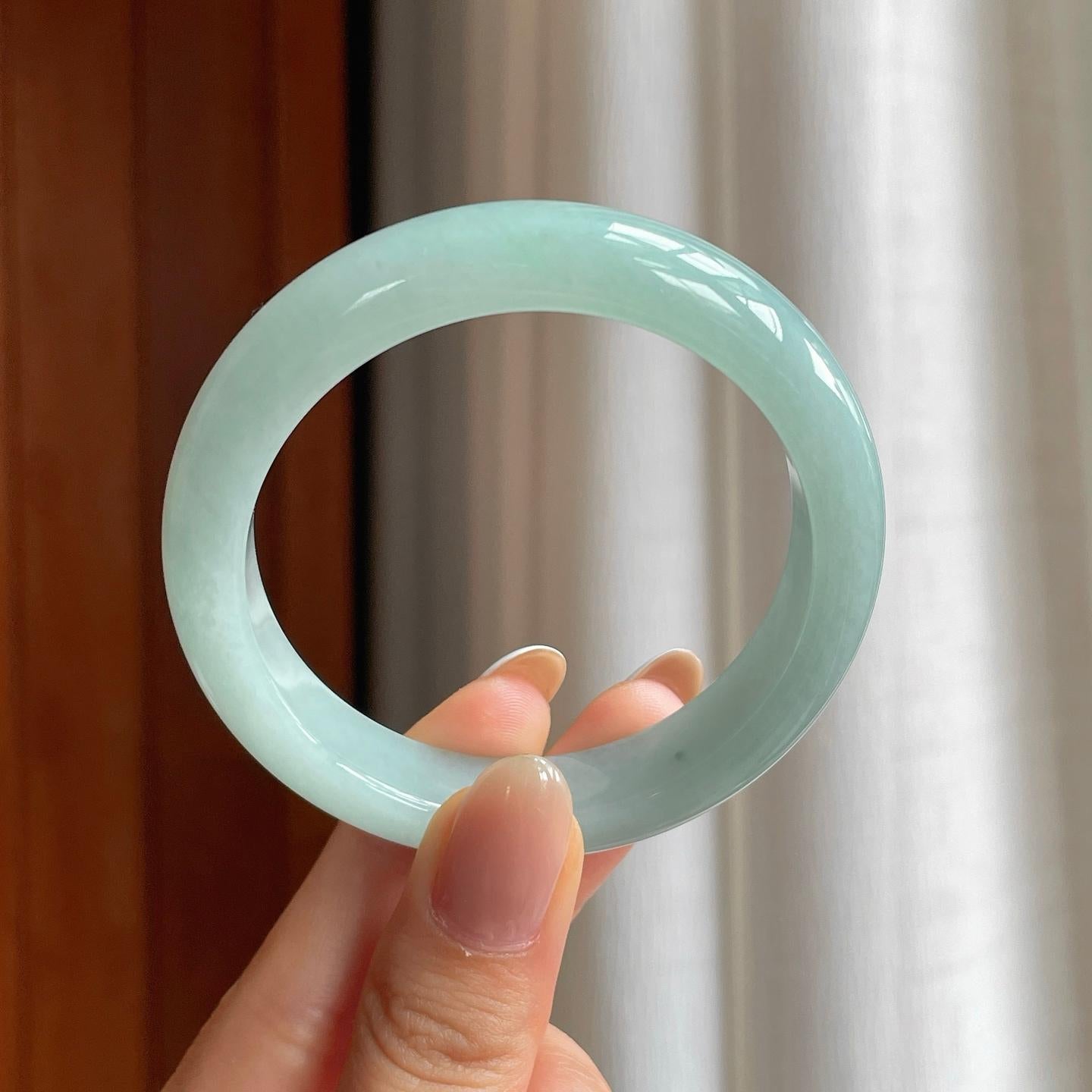 糯冰晴底翡翠平安镯（52.4mm)（yc369051）
