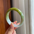 糯冰半山半水翡翠平安镯（57mm)（yc415554）