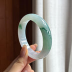 细糯种飘花正圈平安镯 56圈 天然缅甸A货翡翠（yc454404）