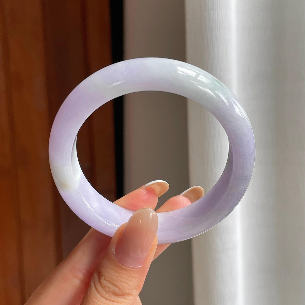 糯冰紫罗兰翡翠平安镯（54mm)（yc416131）