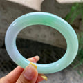 大圈口     细糯种春彩圆条手镯58.2圈      天然缅甸A货翡翠（yc392738）