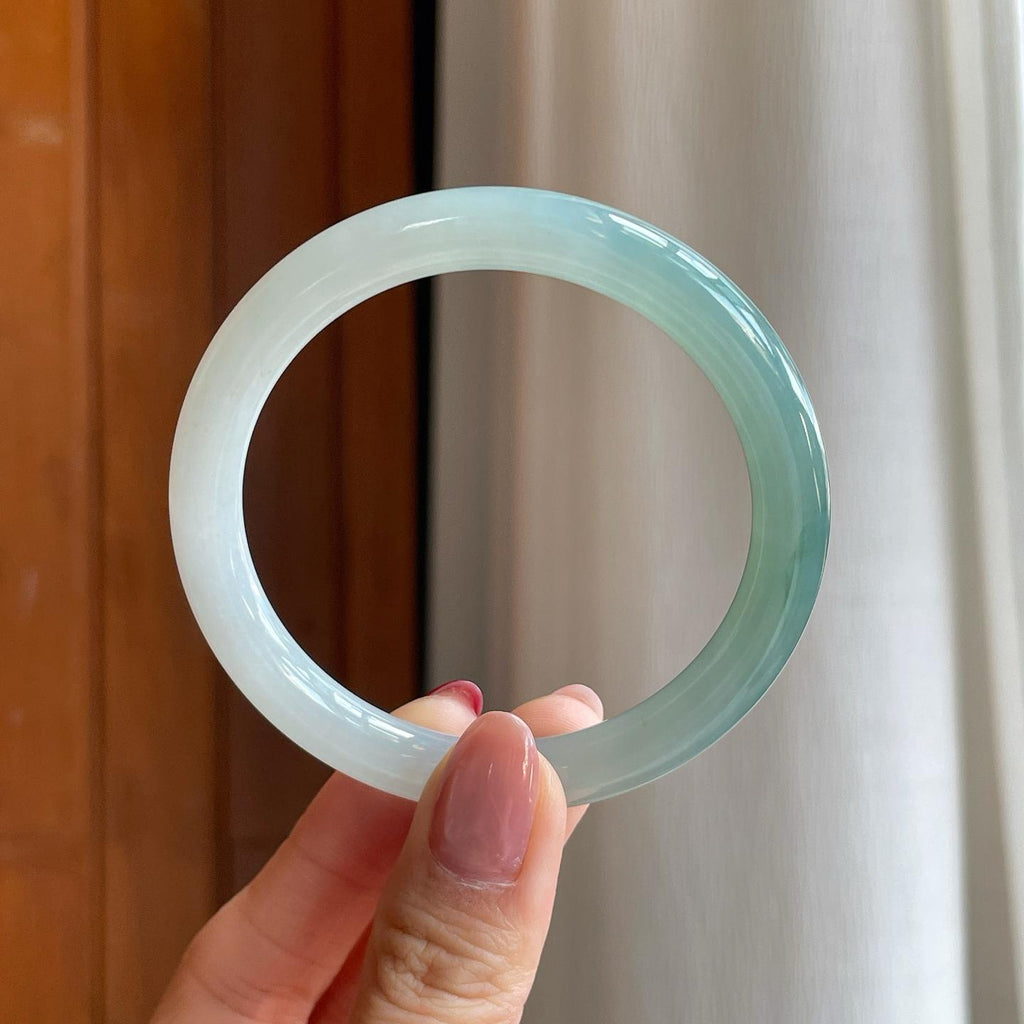 糯冰半山半水翡翠美人条手镯（54.2mm）（yc302144）