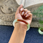 细糯种红翡飘花圆条手镯（57mm）（yc248095）