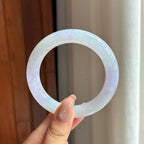 糯冰春带彩翡翠圆条手镯 55圈（yc434864）