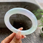 糯冰种淡春彩圆条手镯（56mm）（yc202367）