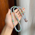 冰种玛卡龙翡翠珠串项链（yc221898）