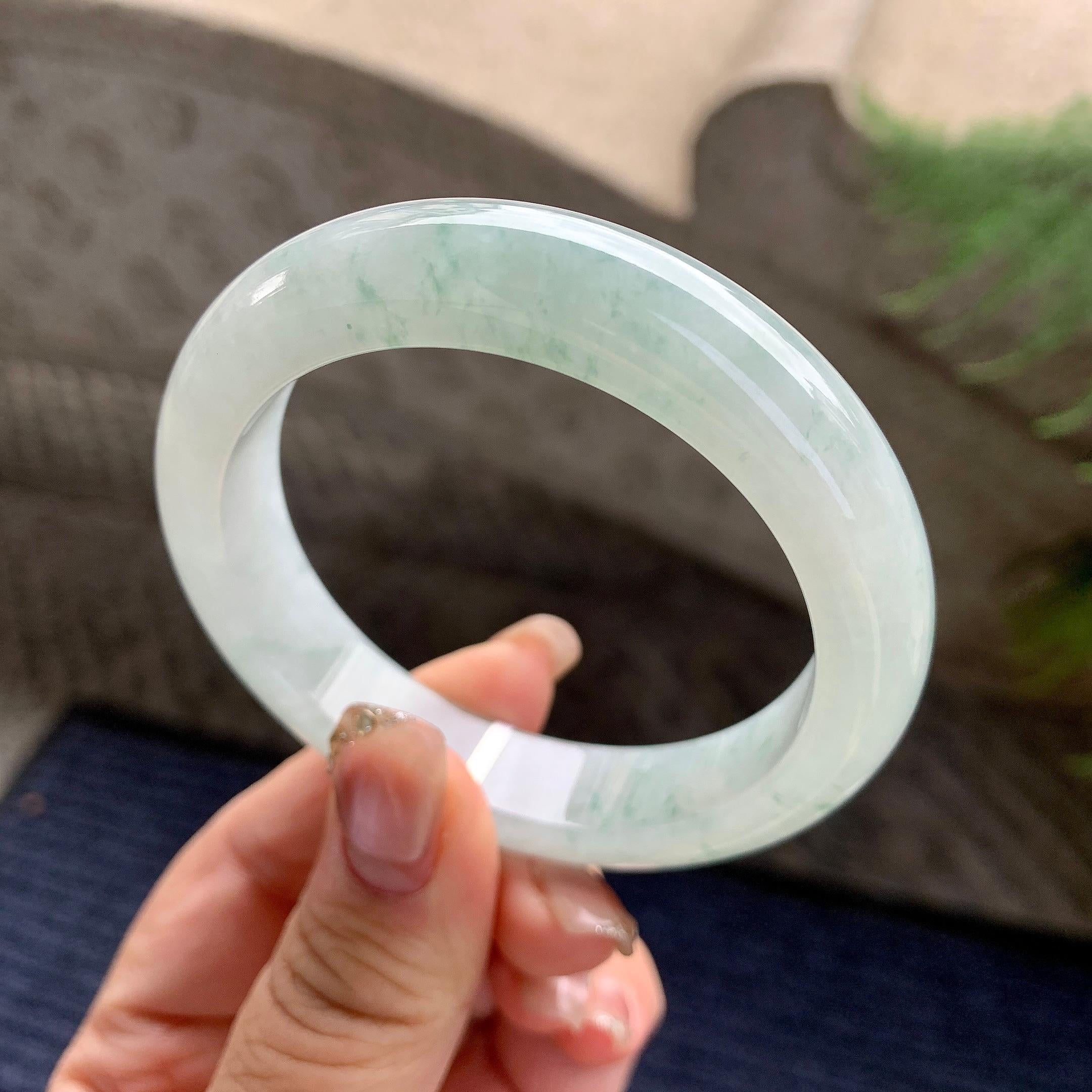 细糯种飘花平安镯（54mm）（yc297175）