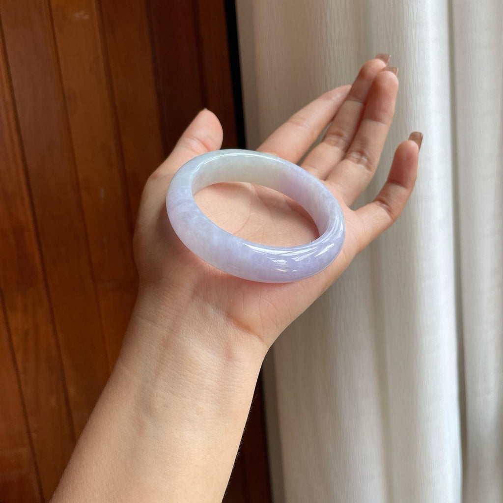 糯冰紫罗兰翡翠平安镯（54.5mm）（yc373911）