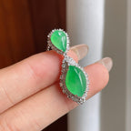 18k金镶镶冰种满绿翡翠吊坠（yc246181）