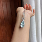 18k金镶冰玻种起光福豆挂件 天然缅甸A货翡翠（yc456301）