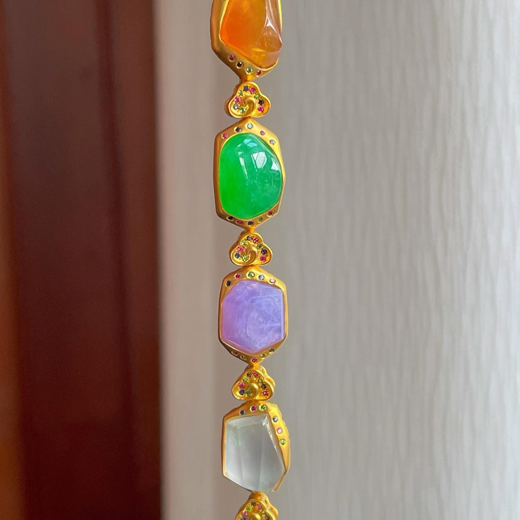 18k金镶冰种多宝手链（yc253148）