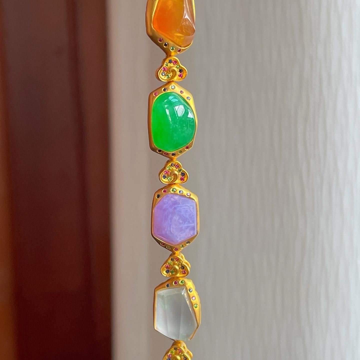 18k金镶冰种多宝手链（yc253148）