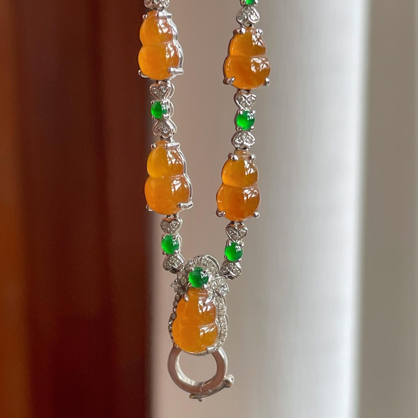 18k金钻镶冰镶黄翡翡翠万能扣（yc257273）