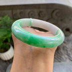 细糯种翠绿平安镯（57.3mm）（yc213155）