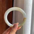 糯冰黄翡翡翠圆条(57mm)（yc415392）