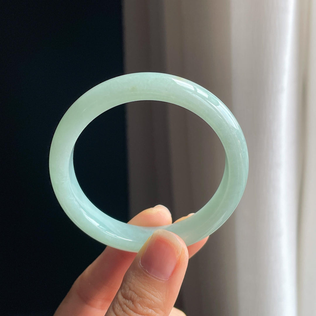 糯冰晴底翡翠平安镯（52.7mm)（yc348927）