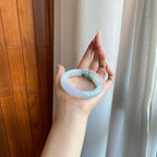 糯冰飘花翡翠平安镯（54.2mm）（yc277406）