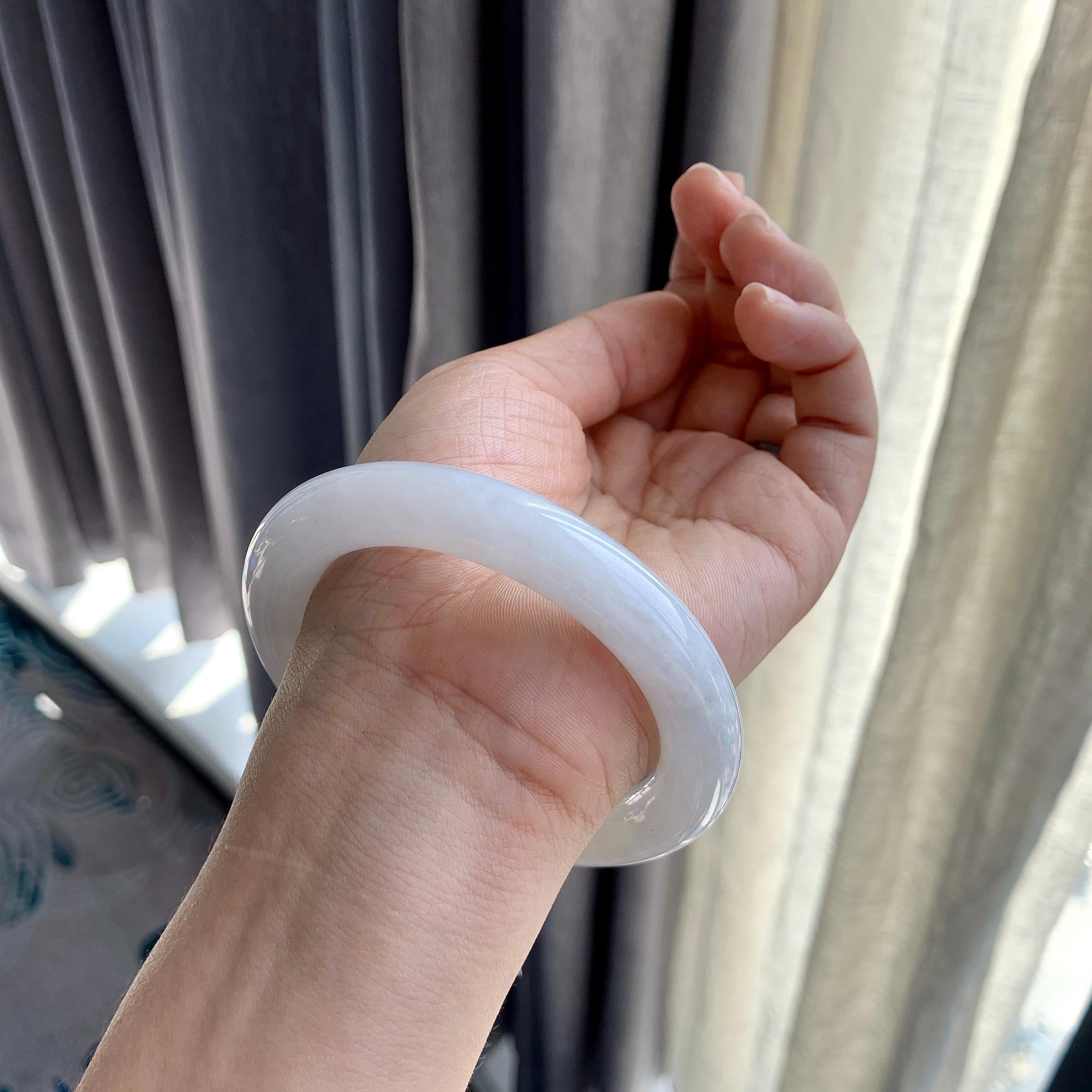 细糯种无色圆条手镯（57mm）（yc262788）