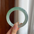 冰种带底色翡翠圆条手镯（54.4mm)（yc415351）