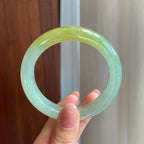 冰种晴底带黄翡翡翠平安镯（55.7mm)（yc329492）