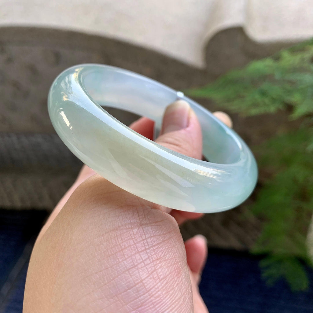 糯冰种晴水飘黄翡宽版轮胎手镯（52.2mm）（yc249465）