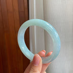 冰种晴底翡翠平安镯（58mm)（yc323652）