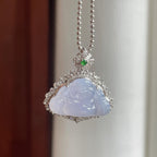 18k金钻镶冰种紫罗兰翡翠佛公（yc185584）