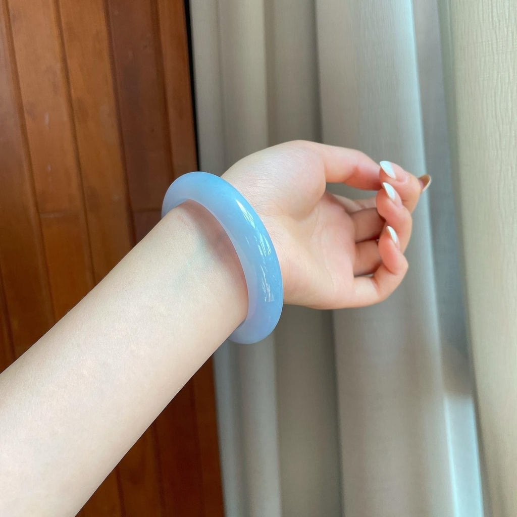 糯冰紫罗兰翡翠平安镯（56mm)（yc374595）