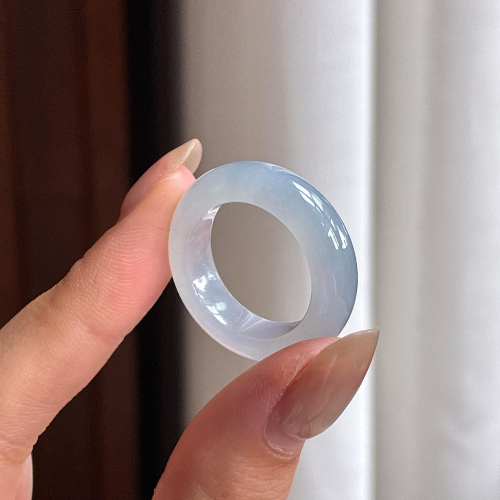 Nhẫn Ngọc Bích Miến Điện Tự Nhiên Loại A Màu Tím Băng Tuyết (yc450389)