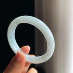 糯冰带色翡翠平安镯（58.2mm)（yc348933）