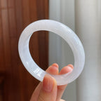糯冰种白月光翡翠平安镯（53.2mm)（yc322609）