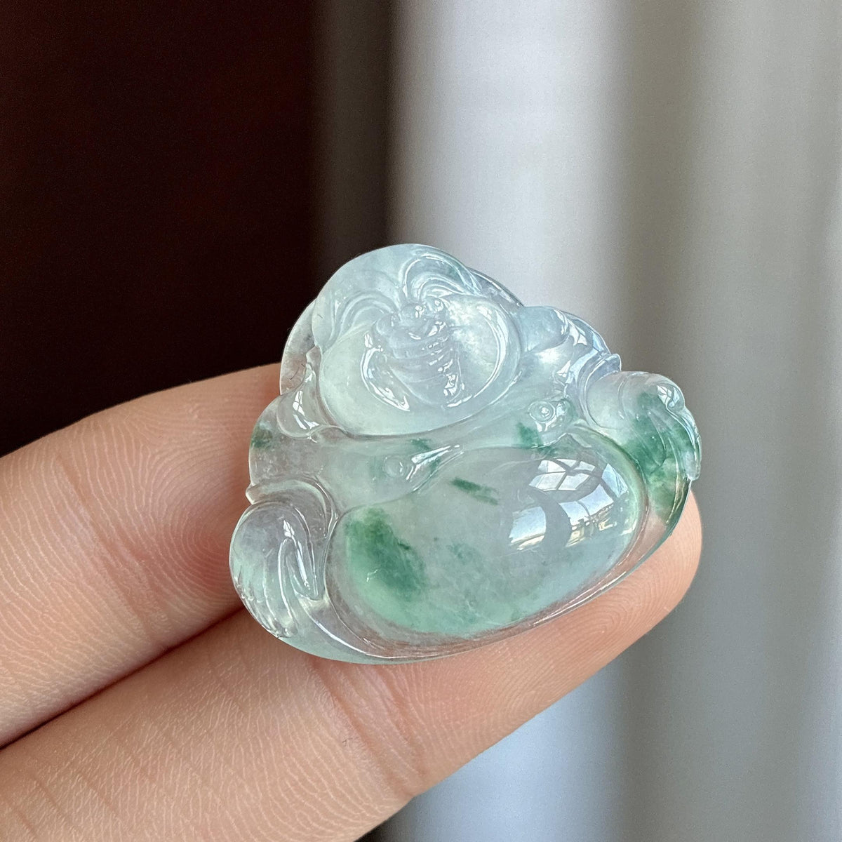糯冰飘花玉佛挂件（yc749559）