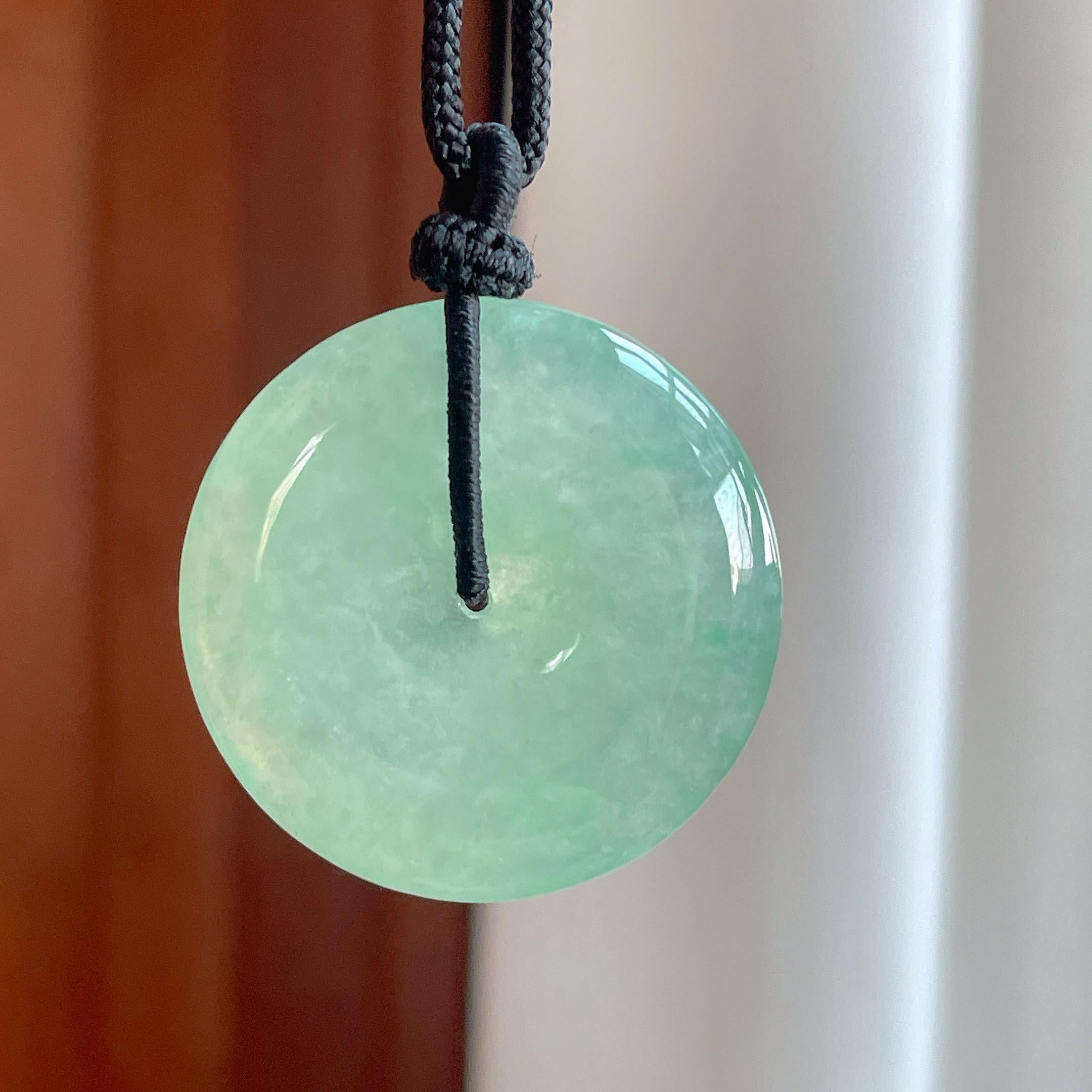 冰种晴绿翡翠平安扣（yc353486）