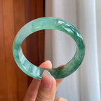 冰种飘花翡翠宽版平安镯（58mm）（yc310941）