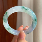 冰种飘花翡翠平安镯（53.8mm)（yc363436）