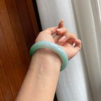 糯冰带色翡翠平安镯（58mm）（yc238189）