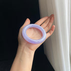 糯冰紫罗兰翡翠圆条手镯（54.8mm)（yc349443）