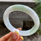 细糯种飘花正圈平安镯57.5圈      天然缅甸A货翡翠（yc383110）