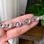 18K金钻镶细糯种满绿蛋面手链（yc230995）