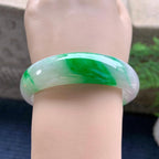 糯冰种飘阳绿宽版轮胎手镯（60.3mm）（yc254106）