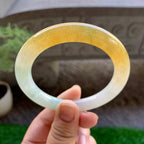 细糯种黄翡圆条手镯（56.2mm）（yc246658）