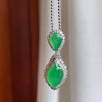 18k金镶镶冰种满绿翡翠吊坠（yc246181）