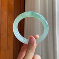 冰种半山半山翡翠平安镯（56.5mm）（yc302158）