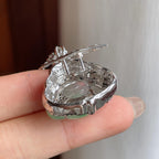 18k金镶冰种飘绿花翡翠佛公（yc247161）