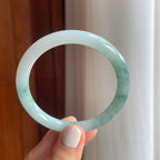 糯冰飘花圆条翡翠手镯（55.6mm）（yc249149）