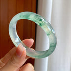 冰玻种飘花翡翠平安镯（57.5mm）（yc318559）